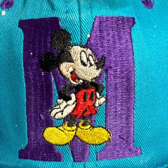 Mickey Mouse Hat Teal & Purple Baseball Cap Embroidered Disney Unlimited - Picture 2 of 11